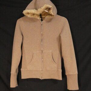 URBAN BEHAVIOR | medium | Brown Double Zip-Up Hoodie W/ Faux Fur Hoodie Lining